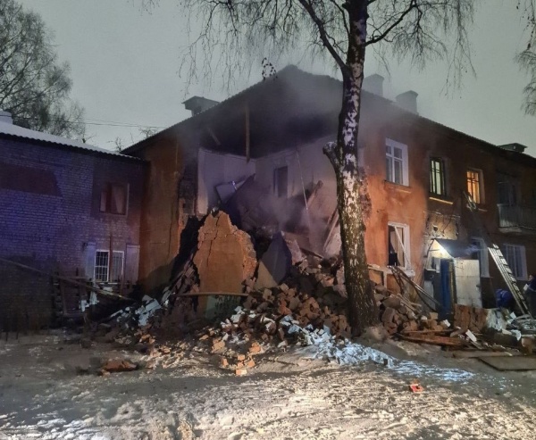 На улице Пушкина в Рязани частично обрушился двухэтажный жилой дом